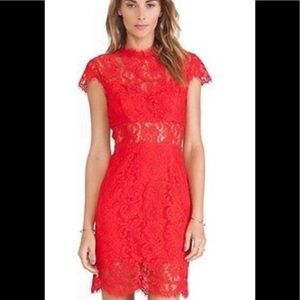 Saylor Jane red lace dress